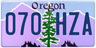 OR license plate 070HZA