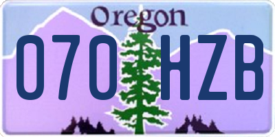 OR license plate 070HZB