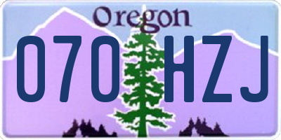 OR license plate 070HZJ