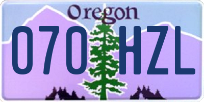OR license plate 070HZL