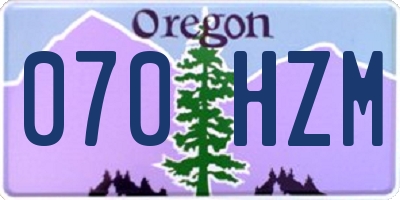 OR license plate 070HZM