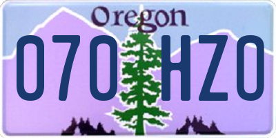 OR license plate 070HZO