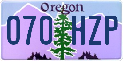 OR license plate 070HZP