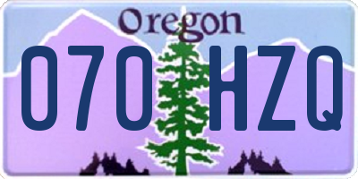 OR license plate 070HZQ