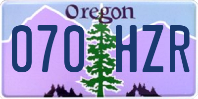 OR license plate 070HZR