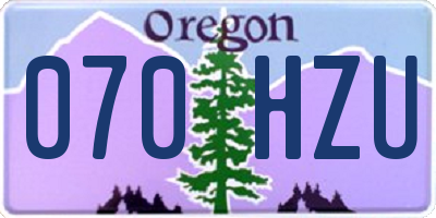 OR license plate 070HZU