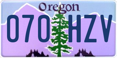 OR license plate 070HZV