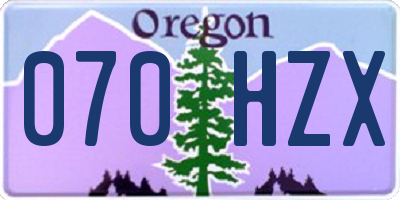 OR license plate 070HZX
