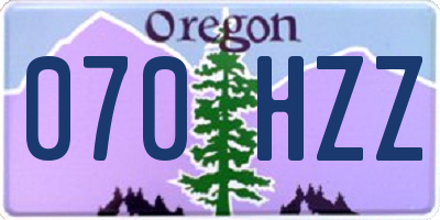 OR license plate 070HZZ
