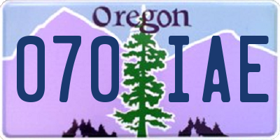 OR license plate 070IAE