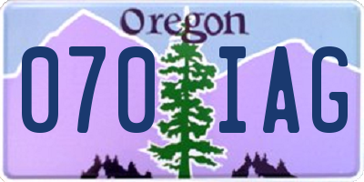 OR license plate 070IAG