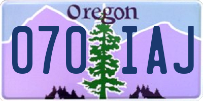 OR license plate 070IAJ