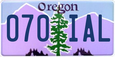 OR license plate 070IAL