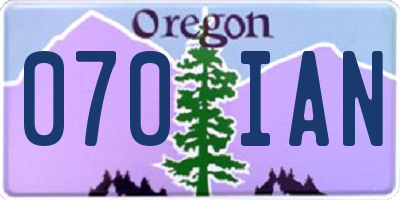 OR license plate 070IAN