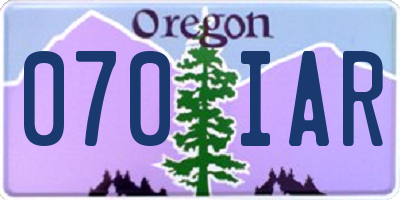 OR license plate 070IAR