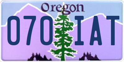 OR license plate 070IAT