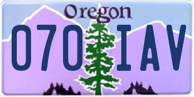 OR license plate 070IAV