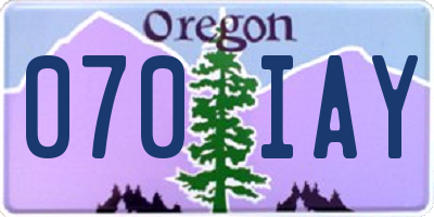 OR license plate 070IAY