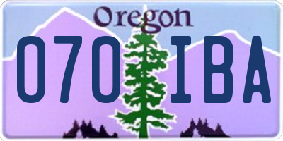 OR license plate 070IBA