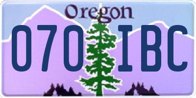 OR license plate 070IBC