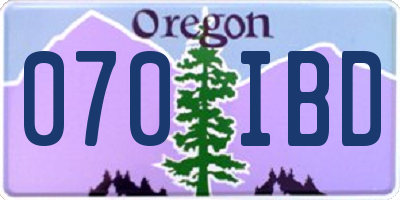 OR license plate 070IBD