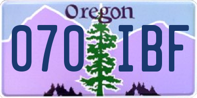 OR license plate 070IBF