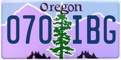 OR license plate 070IBG