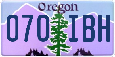 OR license plate 070IBH