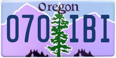 OR license plate 070IBI