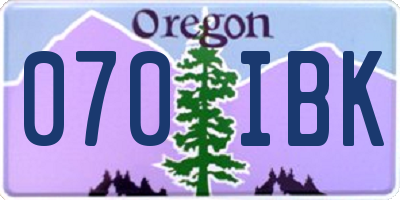 OR license plate 070IBK