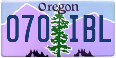 OR license plate 070IBL