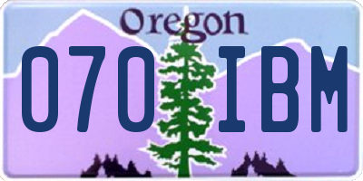 OR license plate 070IBM