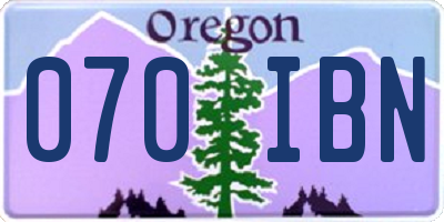 OR license plate 070IBN