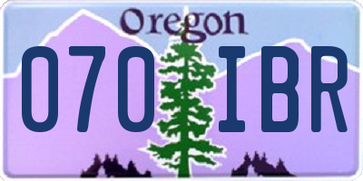 OR license plate 070IBR