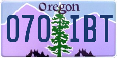 OR license plate 070IBT