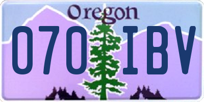 OR license plate 070IBV