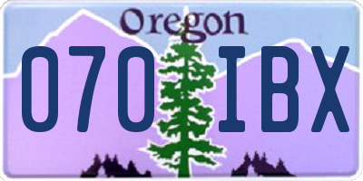 OR license plate 070IBX