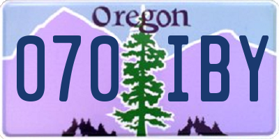 OR license plate 070IBY