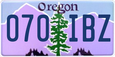 OR license plate 070IBZ