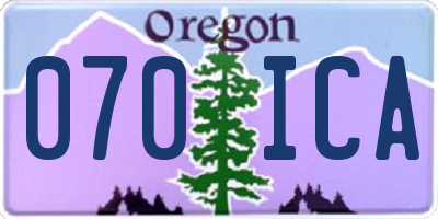 OR license plate 070ICA