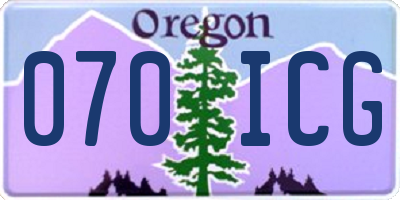 OR license plate 070ICG