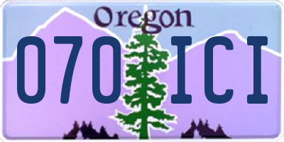 OR license plate 070ICI