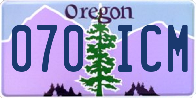 OR license plate 070ICM