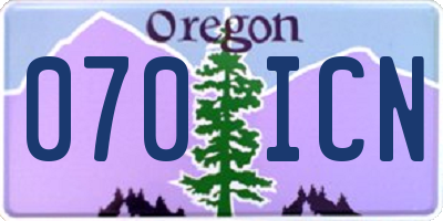 OR license plate 070ICN