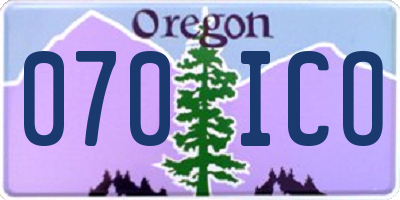 OR license plate 070ICO