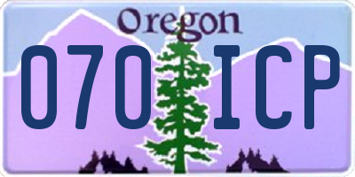 OR license plate 070ICP