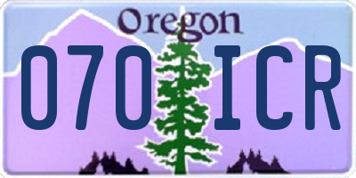 OR license plate 070ICR