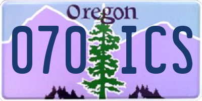 OR license plate 070ICS