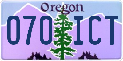 OR license plate 070ICT