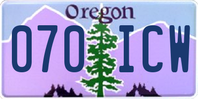OR license plate 070ICW